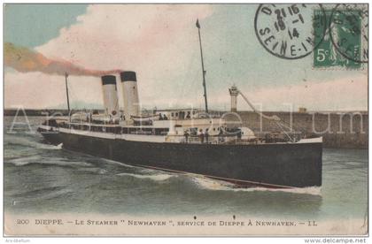 DIEPPE / Le steamer "Newhaven", service de Dieppe à Newhaven / 1914 / Transport / Bateau / Paquebot