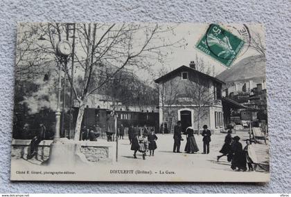 Cpa 1908, Dieulefit, la gare, Drôme 26