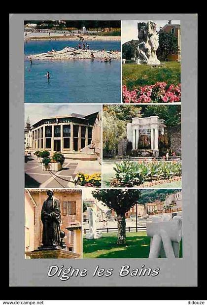 04 - Digne les Bains - Multivues - Statue - Flamme Postale de Digne les Bains - CPM - Voir Scans Recto-Verso