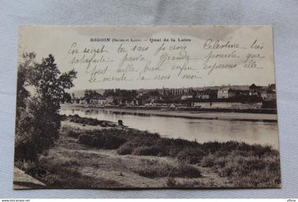 Cpa 1923, Digoin, quai de la Loire, Saône et Loire 71