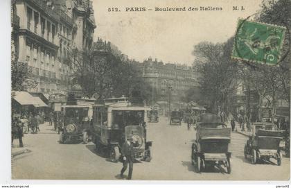 PARIS - IIème arrondissement - Boulevard des Italiens ( automobiles et autobus)