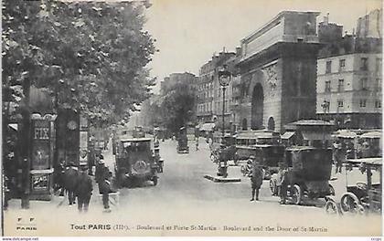 CPA Paris 03 Boulevard et Porte Saint-Martin