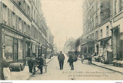 PARIS 07 Arrondissement  rue jean Nicot et le marché