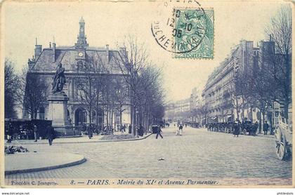 PARIS 11 arrondissement  Mairie du XI et avenue parmentier