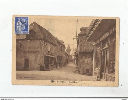 EGLETONS (CORREZE) GRAND'RUE (BOULANGERIE RECONCIN ET EGLISE) 1939