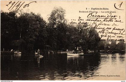 CPA ENGHIEN-les-BAINS - Boulevard d'ENGHIEN - Lac (cote Ouest) (290476)