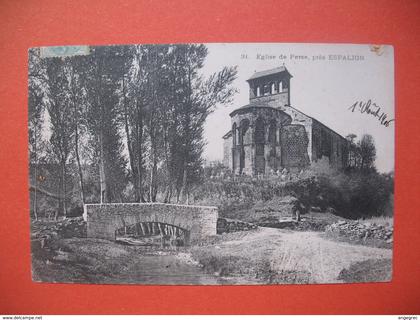 CPA  Eglise de Perse, près Espalion   1906 voyagé