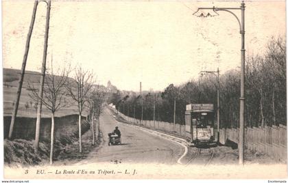 CPA  Carte Postale France Eu Route d'Eu au Tréport Tram    VM68812