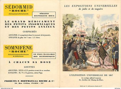 ref W292- carte 2 volets - illustrateur capon -exposition universelle 1900 a paris -champ de mars -publicité santé  -