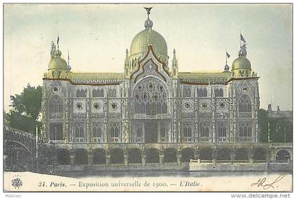 paris - ref B299 - exposition universelle de 1900 - pavillon de l italie - carte colorisee bon etat -