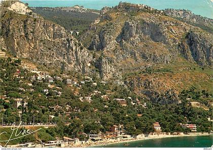 06 - Eze - La plage, et au fond, Eze Village - CPM - Carte Neuve - Voir Scans Recto-Verso