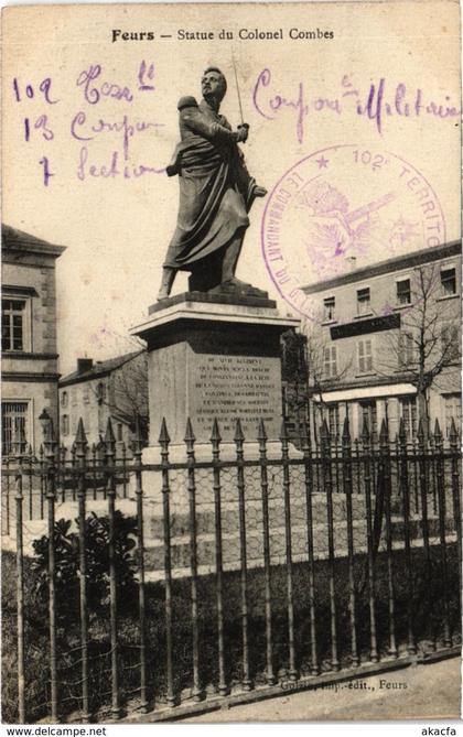 CPA Feurs - Statue du Colonel Combes (111212)