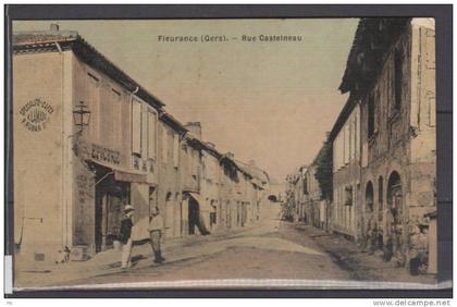 32 - Fleurance -  Rue de Castelneau - colorisée