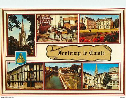 85 - Fontenay le Comte - Multivues - Blasons - Flamme Postale de Fontenay le Comte - CPM - Voir Scans Recto-Verso