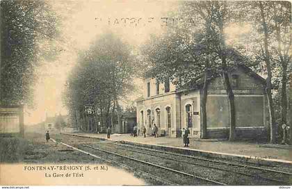 77 - Fontenay - Trésigny - La Gare de l'Est - Animée - CPA - Voir Scans Recto-Verso