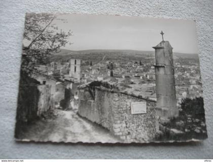 Cpm, Forcalquier, Alpes haute Provence, vue générale et chemin de la citadelle