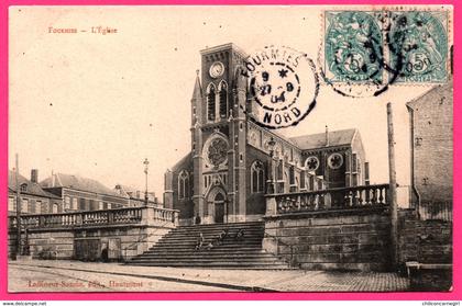 Fourmies - L'Eglise - Animée - Edit. LAFFINEUR SAMIN - 1904 - Oblit. FOURMIES