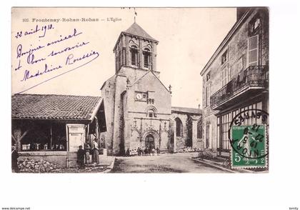 79 frontenay rohan rohan eglise cpa animée cachet 1913