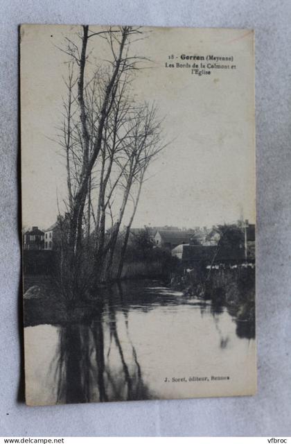 Gorron, les bords de la Colmont et l'église, Mayenne 53