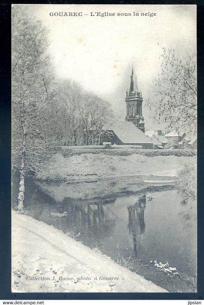 cpa du 22  Gouarec -- l' église sous la neige     FEV22-57