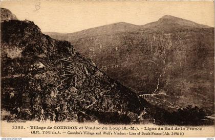 CPA AK GOURDON - Village de GOURDON et Viaduc du Loup (639489)