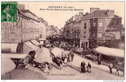 GOURNAY-EN-BRAY RUE NOTRE-DAME JOUR DU MARCHE