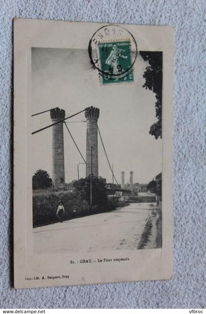 Gray, le pont suspendu, Haute Saône 70