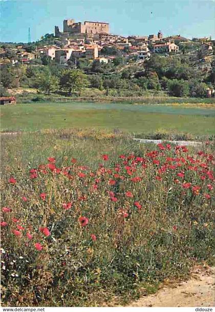 04 - Gréoux les Bains - Vue Générale - Le Château des Templiers - Fleurs - Flamme Postale de Gréoux les Bains - CPM - Vo