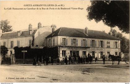 CPA GRETZ-ARMAINVILLIERS - Le Cafe Restaurant au Carrefour (292945)