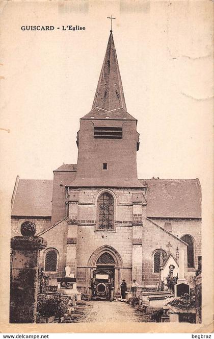 GUISCARD     EGLISE CIMETIERE  OUVRIERS  CAMION