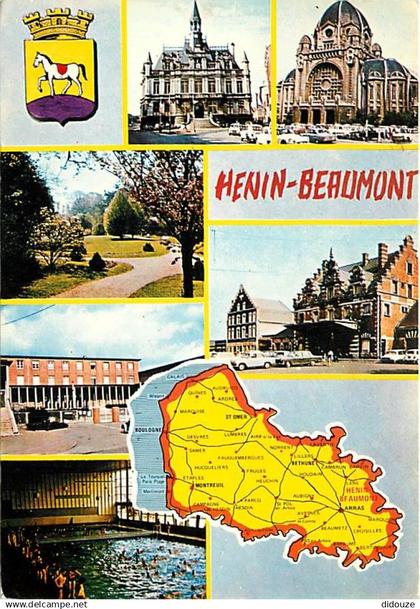 62 - Hénin Beaumont - Multivues - Automobiles - Blasons - Carte Géographique - Piscine - CPM - Voir Scans Recto-Verso