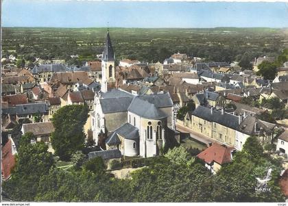 CPSM Henrichemont l'Eglise vue aérienne