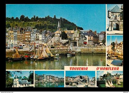 14 - Honfleur - Multivues - Bateaux - Flamme Postale de Honfleur - CPM - Voir Scans Recto-Verso