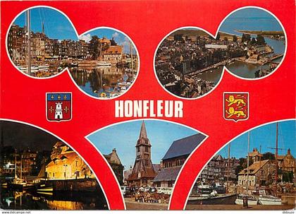 14 - Honfleur - Multivues - Blasons - Flamme Postale de Honfleur - CPM - Voir Scans Recto-Verso