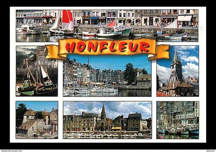 14 - Honfleur - Multivues - Flamme Postale de Honfleur - CPM - Voir Scans Recto-Verso