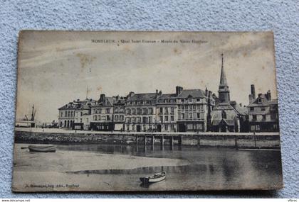 Cpa 1915, Honfleur, quai saint Etienne, musée du vieux Honfleur, Calvados 14