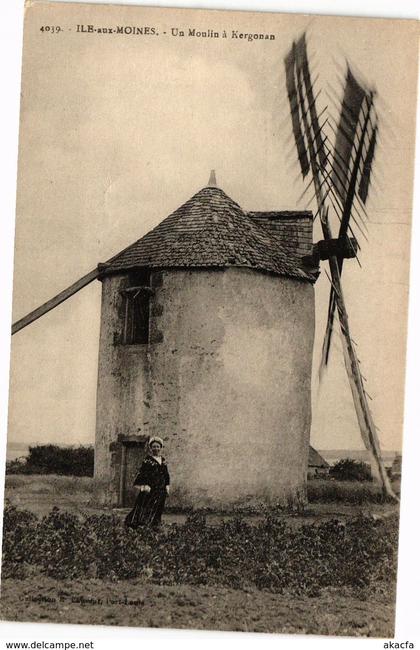 CPA ILE-aux-MOINES - Un moulin a kergonan (193073)