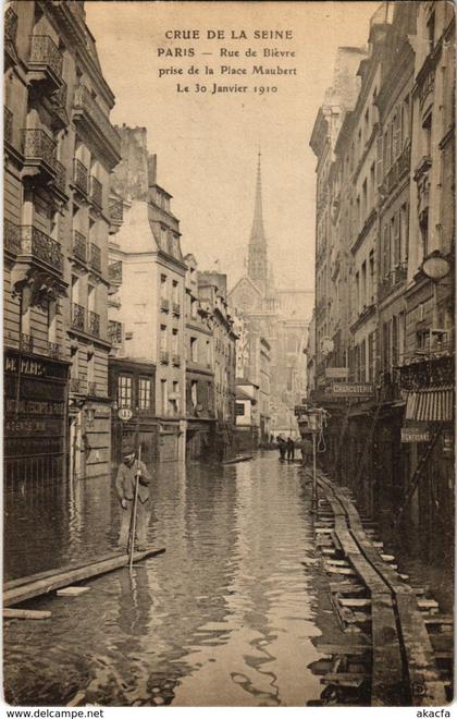 CPA Inondations PARIS 1910 Rue de Bievre (970830)