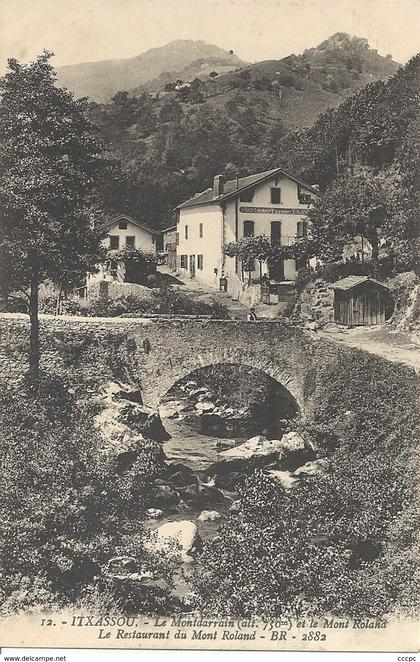 CPA Itxassou Pont Le Montdarrain et le Mont Roland avec son restaurant