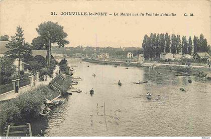 94 - Joinville le Pont - La Marne vue du Pont de Joinville - Animée - CPA - Voir Scans Recto-Verso