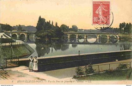 94 - Joinville le Pont - Vue du Pont de Joinville et l'Ecluse - Animée - Colorisée - Correspondance - CPA - Oblitération