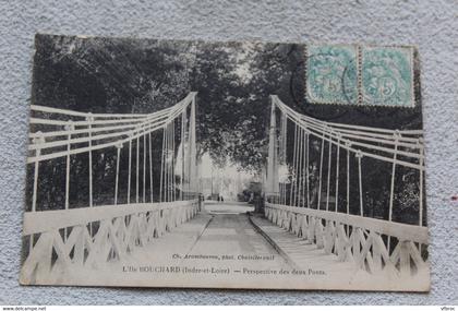 I171, Cpa 1907, l'ile Bouchard, perspective des deux ponts, Indre et Loire 37