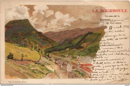 CPA La BOURBOULE-Un coin de la BOURBOULE-Le Puy-Gros LITHO (46435)