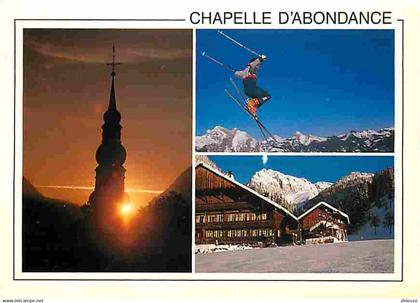 74 - La Chapelle d'Abondance - Multivues - Skieurs - Hiver - Neige - Flamme Postale - CPM - Voir Scans Recto-Verso