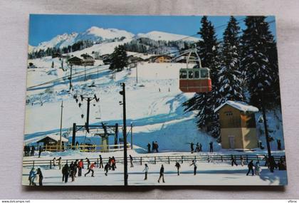 Cpm, la Clusaz, la patinoire et le téléphérique de Beauregard, Haute Savoie 74