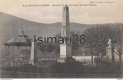 LA GRAND'COMBE - STATUE ET MONUMENT EMILE GALON (KIOSQUE A MUSIQUE)