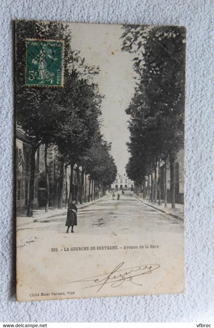 Cpa 1907, la Guerche de Bretagne, avenue de la gare, Ille et Vilaine 35