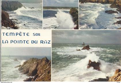 CPSM Tempête sur La Pointe du Raz vues multiples