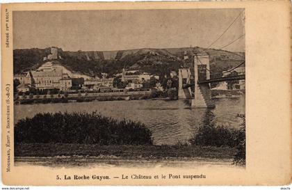 CPA LA ROCHE-GUYON - Le Chateau et le Pont suspendu (107291)