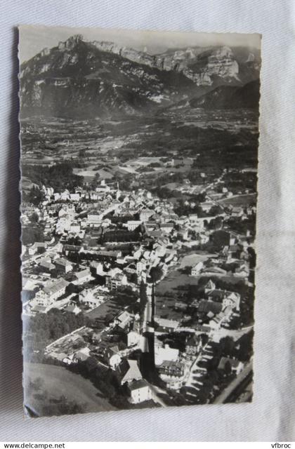 Cpsm, la Roche sur Foron, vue générale aérienne, la pointe d'Andey et les rochers de Leschaux, Haute Savoie 74